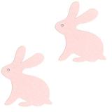 Value Craft Easter Pink Wooden Rabbits 6 Pack