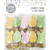 Value Craft Decorative Wooden Easter Pegs 10 Piece Pack