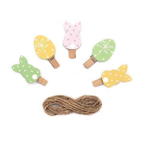 Value Craft Decorative Wooden Easter Pegs 10 Piece Pack