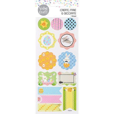 Value Craft Easter Foil Sticker Labels Sheet