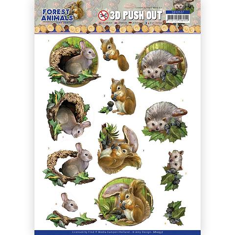 Amy Design Forest Animals 3D Push Out Sheet