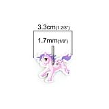 Wooden Colourful Unicorn Button Assorted Colours