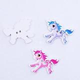 Wooden Colourful Unicorn Button Assorted Colours