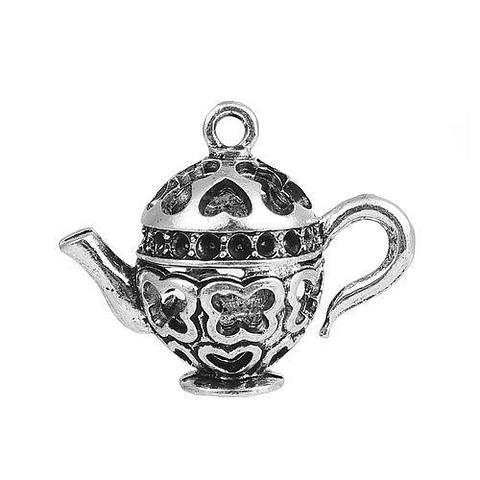 Antique Silver 3D Teapot Charm