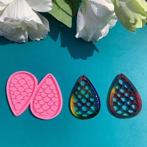 Silicone Teardrop Scales Pendant Resin Mould