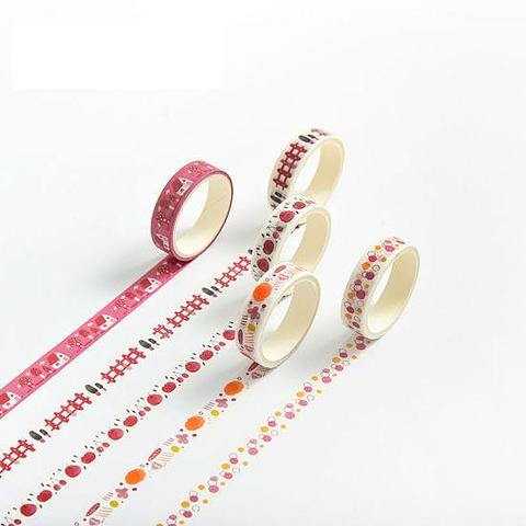 Paper Washi Tape Red and White 1cm Assorted